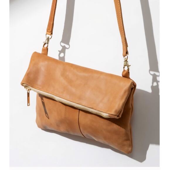 Noonday Collection Handbags - Noonday Collection Adwa Fold Over Crossbody Clutch Bag Small Leather